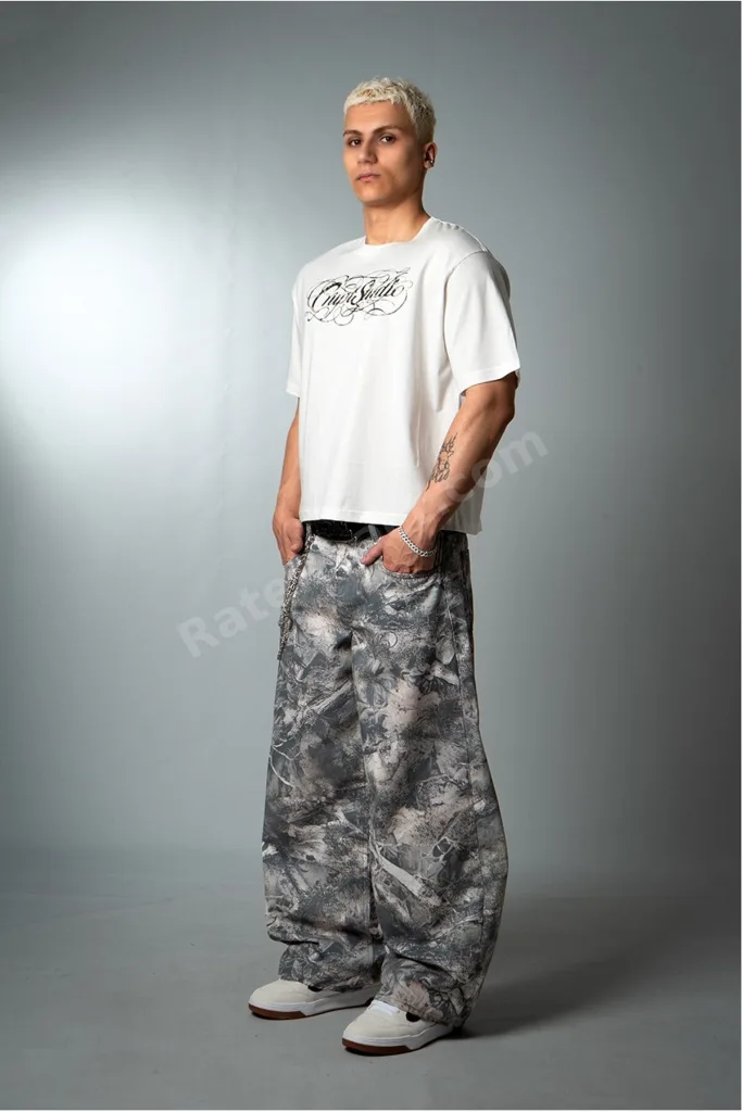 Deep Forest Wide Leg Super Baggy Erkek Jean Pantolon