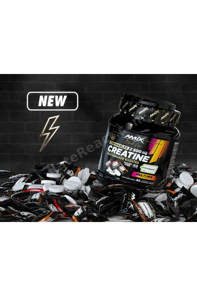 Black Line Creatine Creapure 2500mg 60 Chewable Tabs Zero Sugar