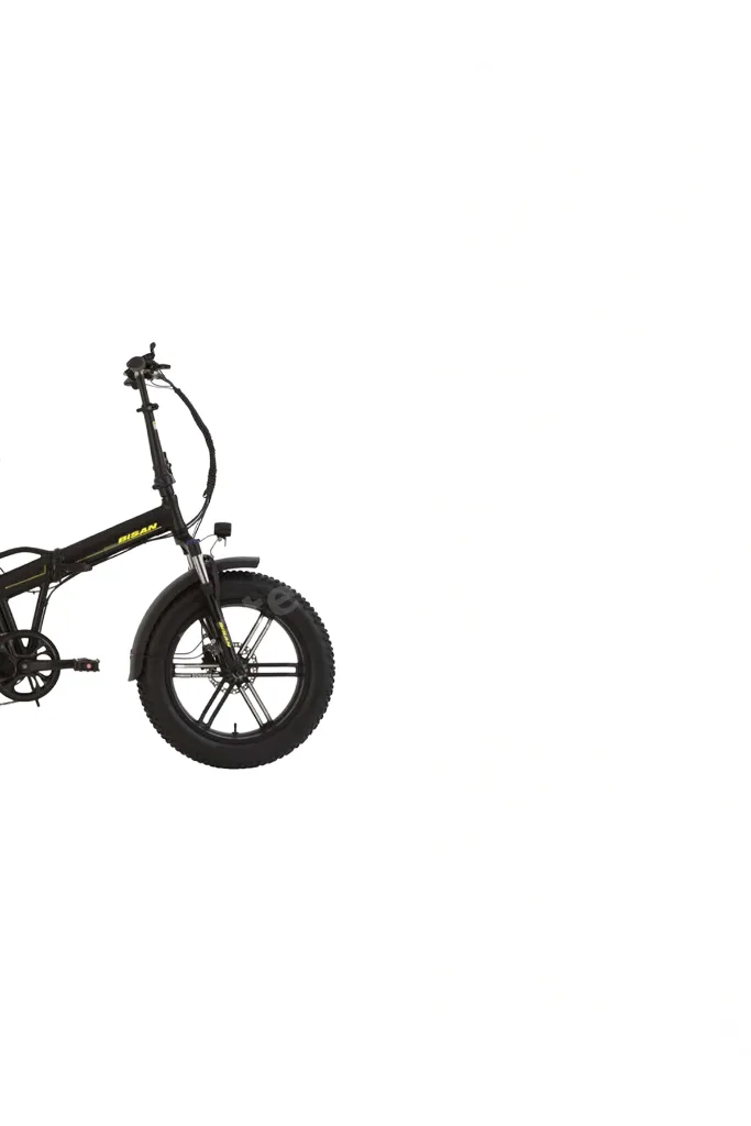 E-FOLDİNG GAZ KOLLU F4 ELEKTRİKLİ KATLANIR BİSİKLET 43CM MD 20 JANT 7 VİTES MAT SİYAH SARI