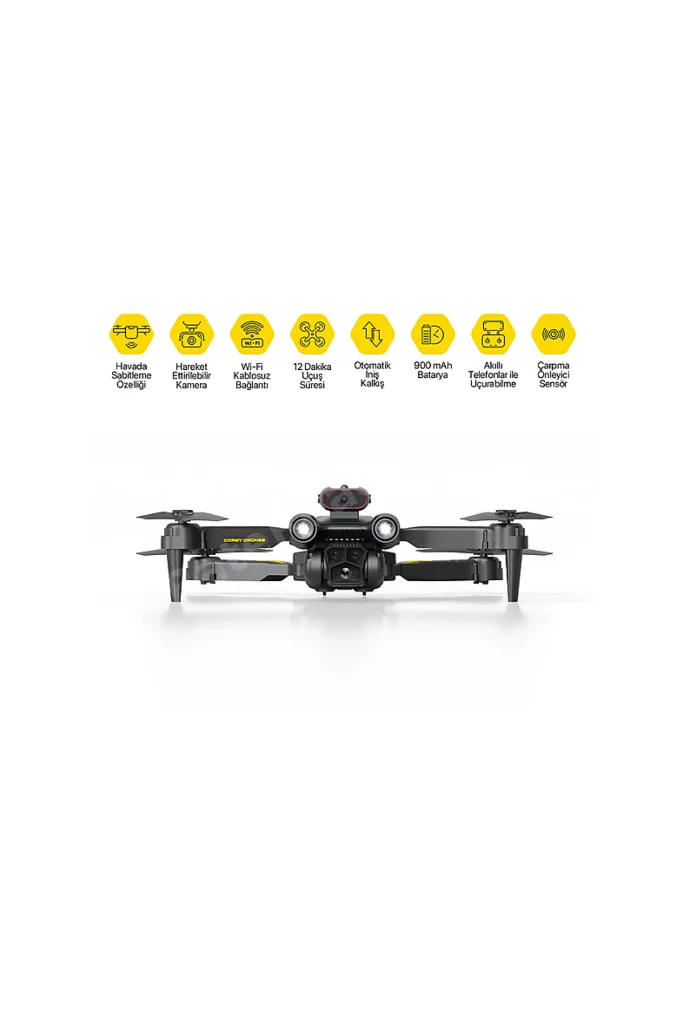 Volarix CX034 Smart Drone – Wi‑Fi FPV Canlı Görüntü, Otomatik Kalkış & 360° Takla