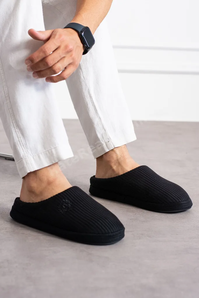 Unisex Nakışlı Kadife Fitilli Desen Rahat Yumuşak Tabanlı İçi Kürklü Ev Terliği