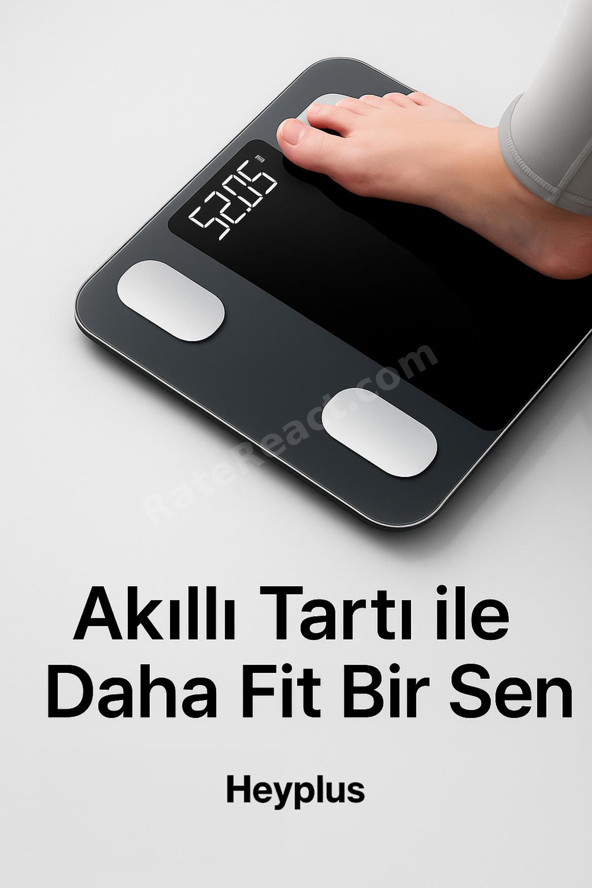 Dijital Baskül Akıllı Tartı - Yağ Su Kas Ölçerli Vücut Analiz Baskülü