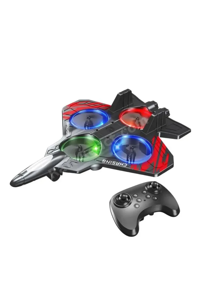 SEMEGLBL LED Işıklı Fighter Jet Tasarımlı Drone Uzaktan Kumandalı Akrobatik (204050) Oyuncak Uçak