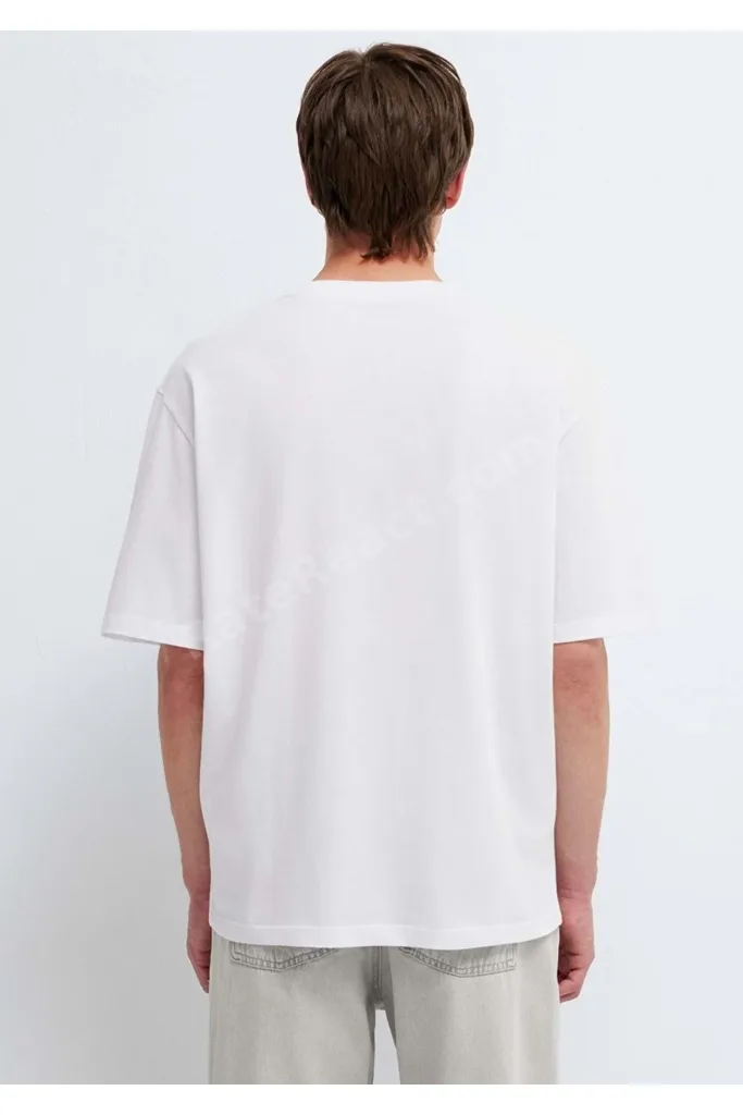 M0613386 Yengeç Baskılı Tişört Erkek T-Shirt BEYAZ