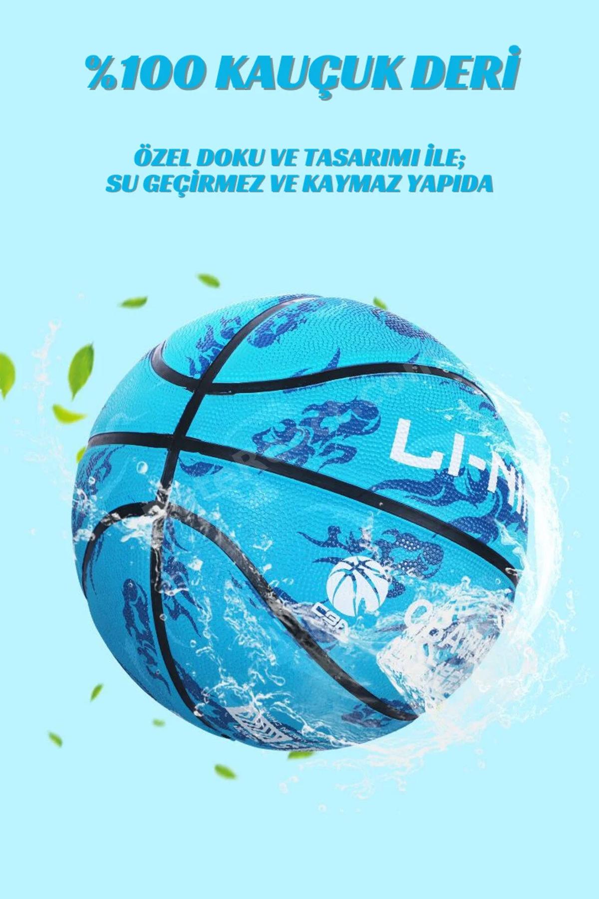 CBA Üst Kalite Pro Basketbol Topu Iç-dış Saha 5 Numara Kaymaz Kauçuk Basket Topu + Hediyeli