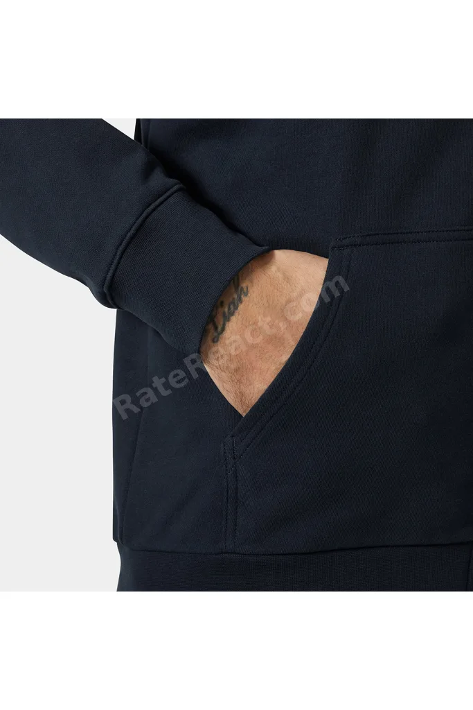 HH Logo Tam Fermuarlı Erkek Kapüşonlu Swetshirt
