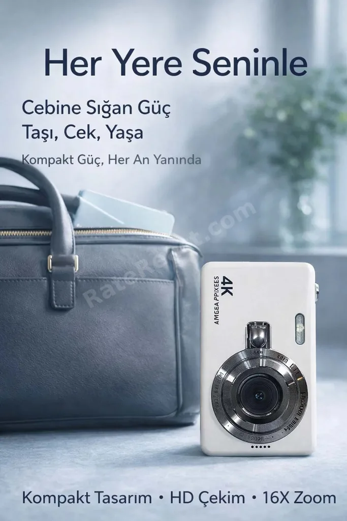 Cebinize Sığan Güç: Taşınabilir 4K Retro Dijital Fotoğraf Makinesi - 16X Zoom