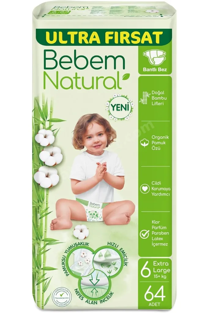 TTKTEKNOLOJİ Bebem Natural E.Large Bebek Bezi 64'lü TTKTEKNOLOJİ 2026 395519