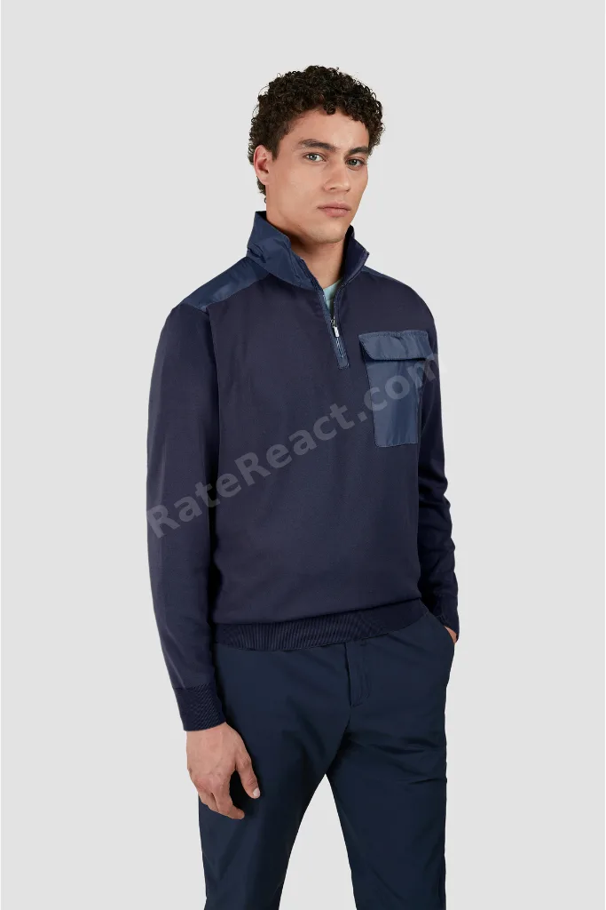 COTTON ZIPPED SWEATER