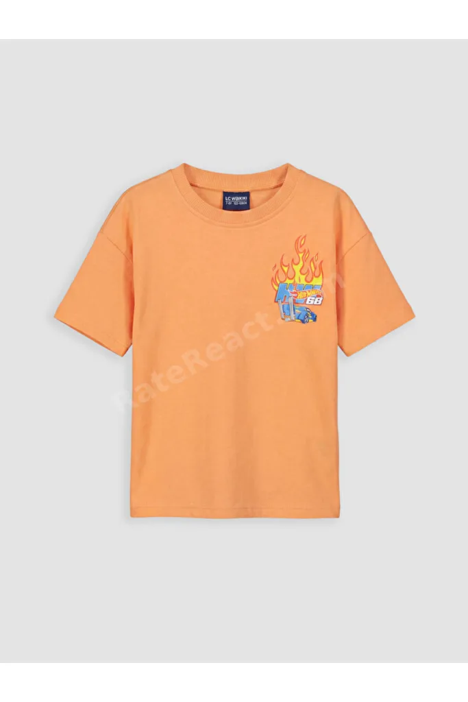 UZG STORE'dan Stil Sahiplerine Sıfır Roba Yaka Araba Baskılı Baskılı Erkek Çocuk T-shirt