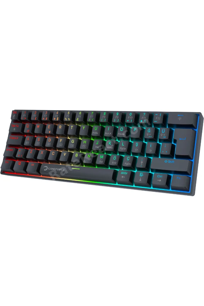 Lyra RGB 60M 62Tuş Siyah Mekanik Kablolu Blue Switch Klavye - 3 Yıl Garantili