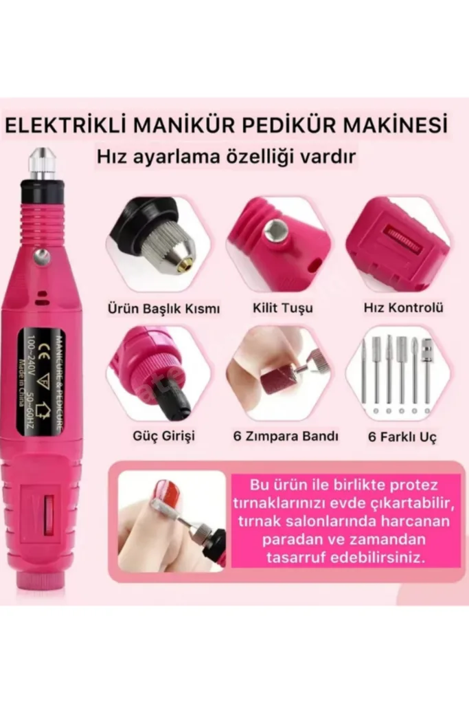 Elektrikli Tırnak Törpüsü Usb Güçlü Manikür Pedikür Aletleri Protez Tırnak Bakım Seti Nasır Törpüsü