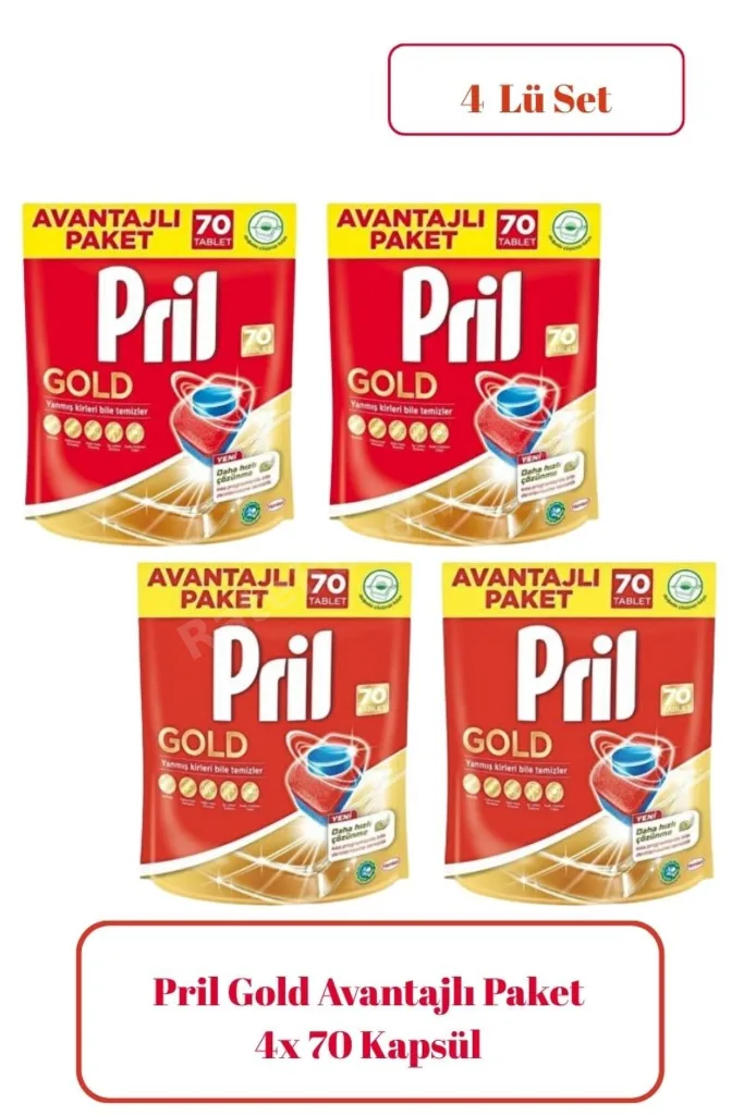 Gold 280 Yıkama Bulaşık Makinesi Deterjanı Tableti (4 x 70'li Paket)