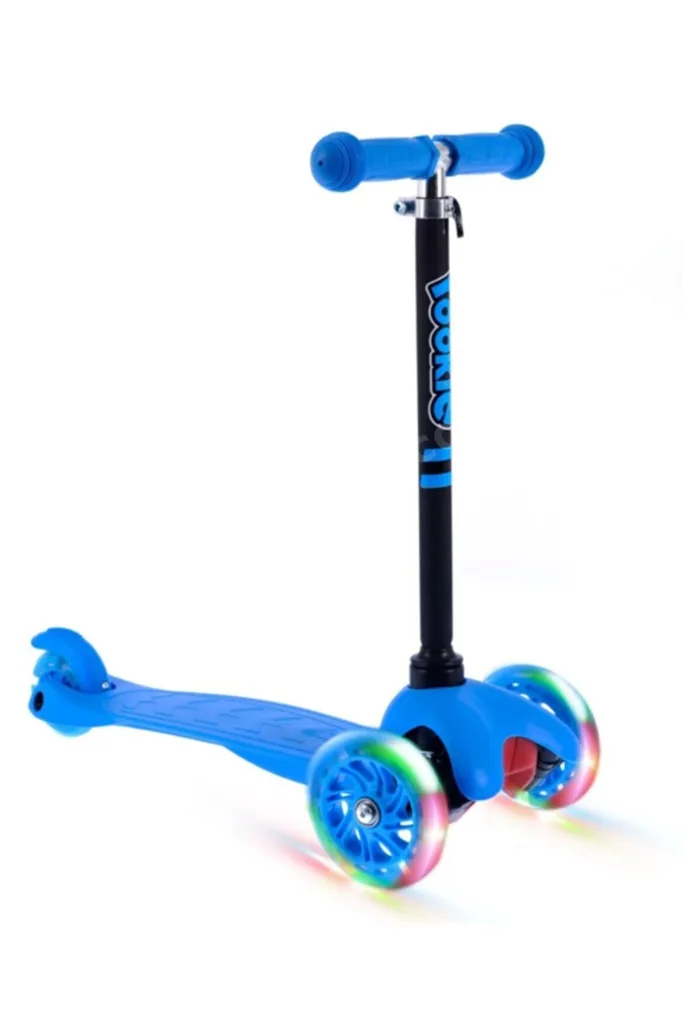 3 Tekerlekli Led Işıklı Scooter Mavi