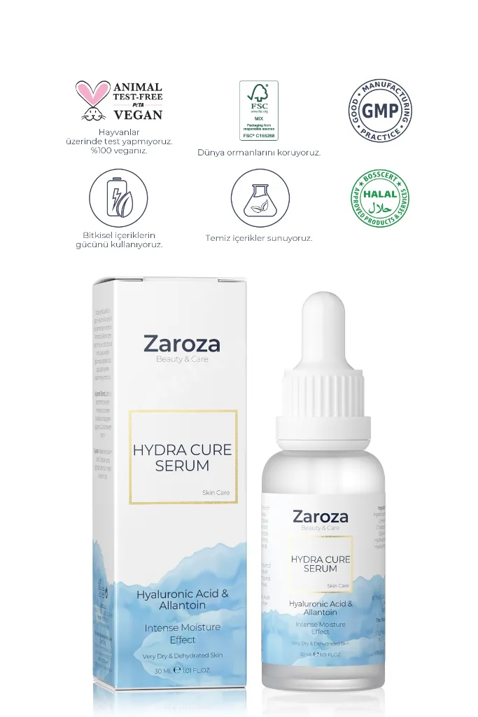 Yoğun Nemlendirici Serum (HYALURONİC SERUM & ALLANTOİN) - Hydra Cure Serum - 30 ml