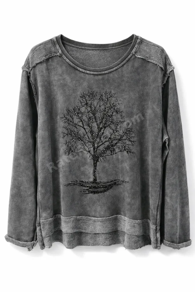 KADIN TAŞLI SWEATSHIRT
