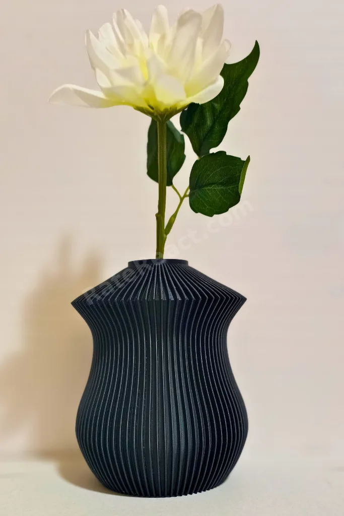 STRÖM Dekoratif Vazo Modern İskandinav Tasarım Minimalist Siyah Vazo 15 cm