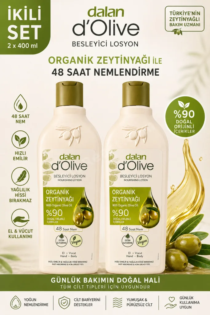 D Olive Organik Zeytinyağı Besleyici Losyon 400 ml