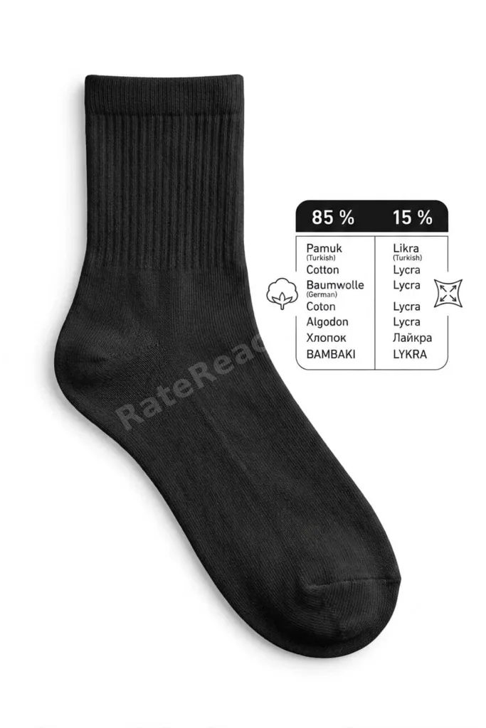 12 Li Pamuklu Ribanalı Yarım Konç Konfor Çorabı - Pamuk & Likralı -Unisex