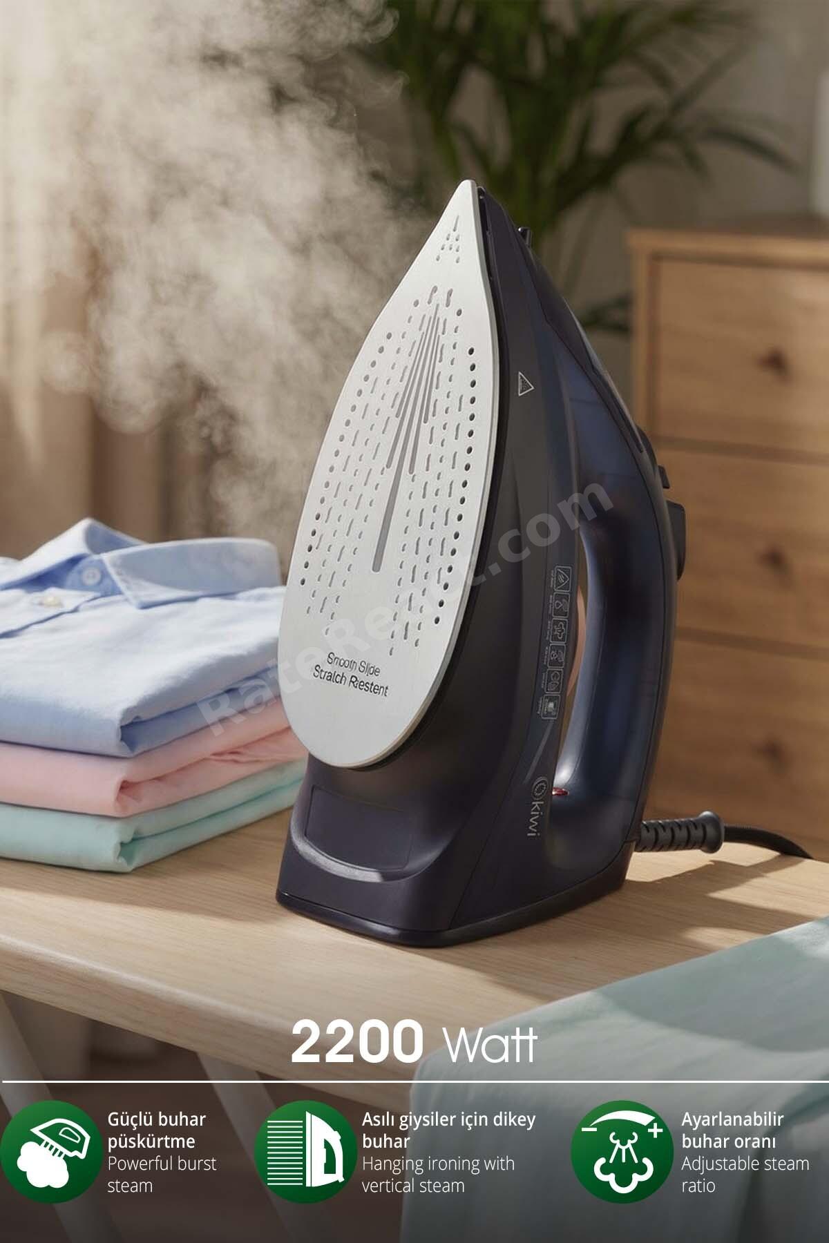 KSI-6344 Buharlı Ütü | 2200 Watt, Seramik Taban, 90g Şok Buhar, 220ml Su Haznesi