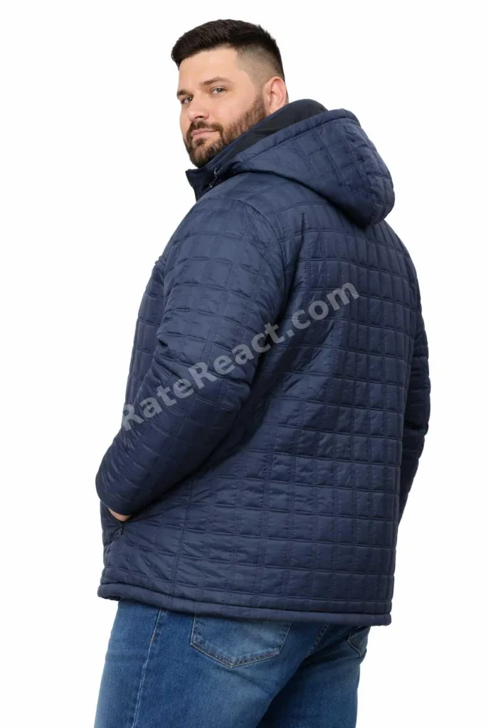 BÜYÜK BEDEN ERKEK seyyar KAPÜŞONLU KAPİTONE MONT,KABAN 4,5,6,7,8XL.