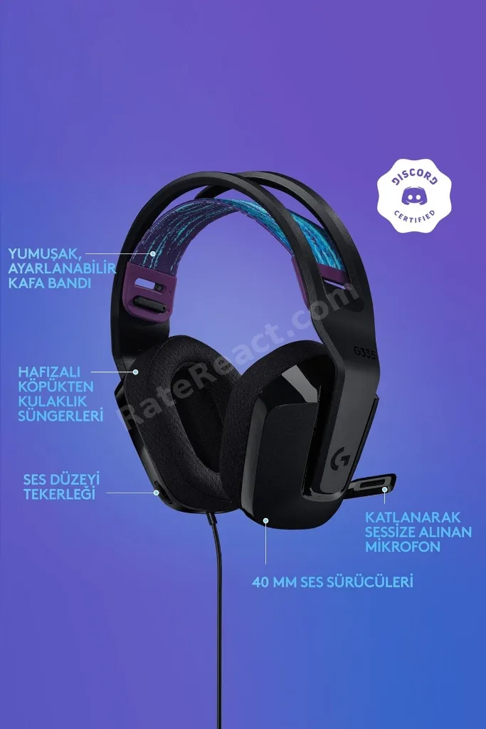 G G335 Kablolu Oyuncu Kulaklığı - Siyah