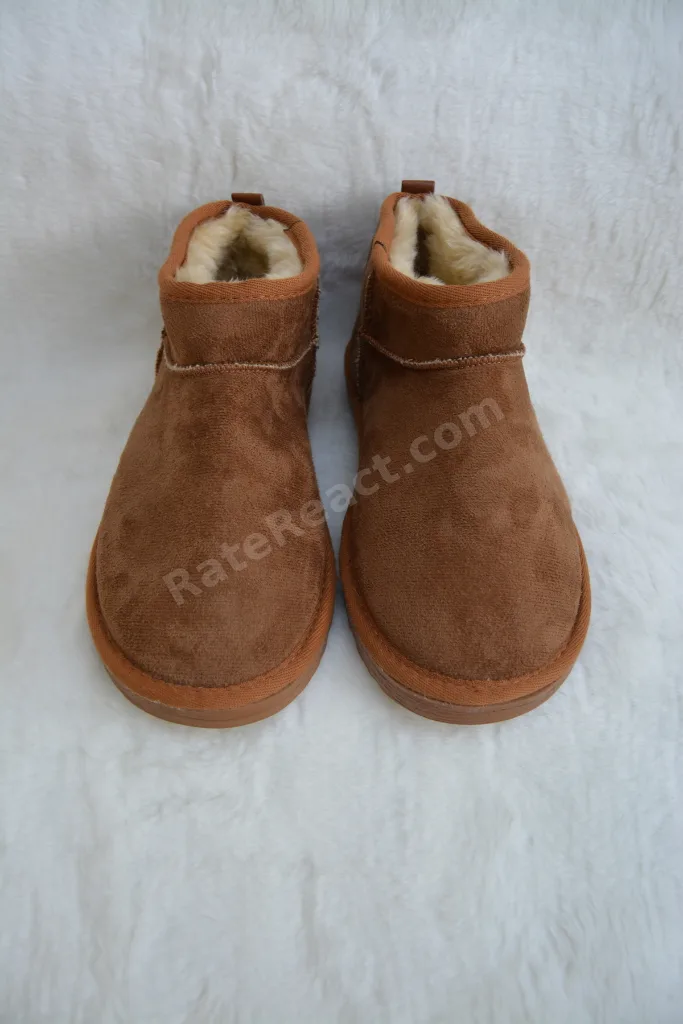 Kadın/kız Gri Ultra Mini Süet Bot Içi Kürklü Kışlık Bot&bootie