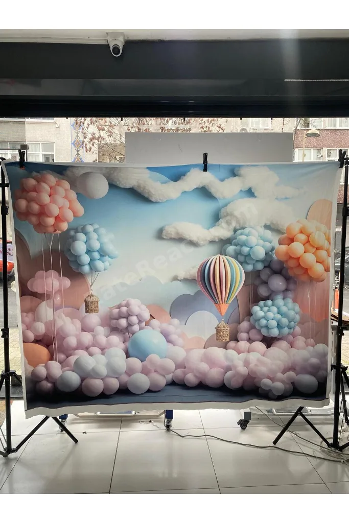250x200 cm Ek Dikişli, Doğum Günü, Okul Etkinlik Kumaş Fon