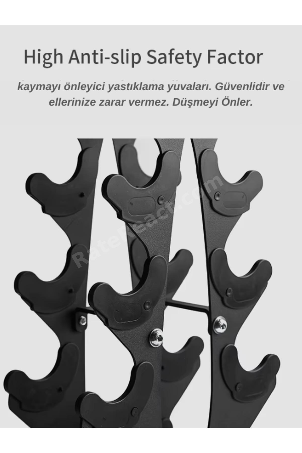 Dambıl Rack Standı – 5 Çift Dambıl Kapasitesi – Çelik Gövde – Dayanıklı ve Kompakt Tasarım