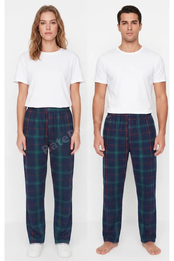 3’lü Ekose Pijama Altı Set - Yeşil Lacivert Ekose Desenli , Lacivert Ekose Desenli i & Kırmızı Ekose Desenli Pijama Altı