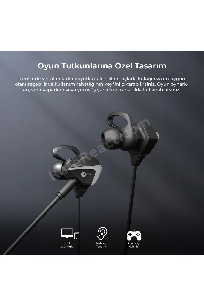 Ht105 Kablolu 3.5mm Jacklı Çıkartılabilir Mikrofonlu Kulak Içi Gaming Kulaklık Siyah
