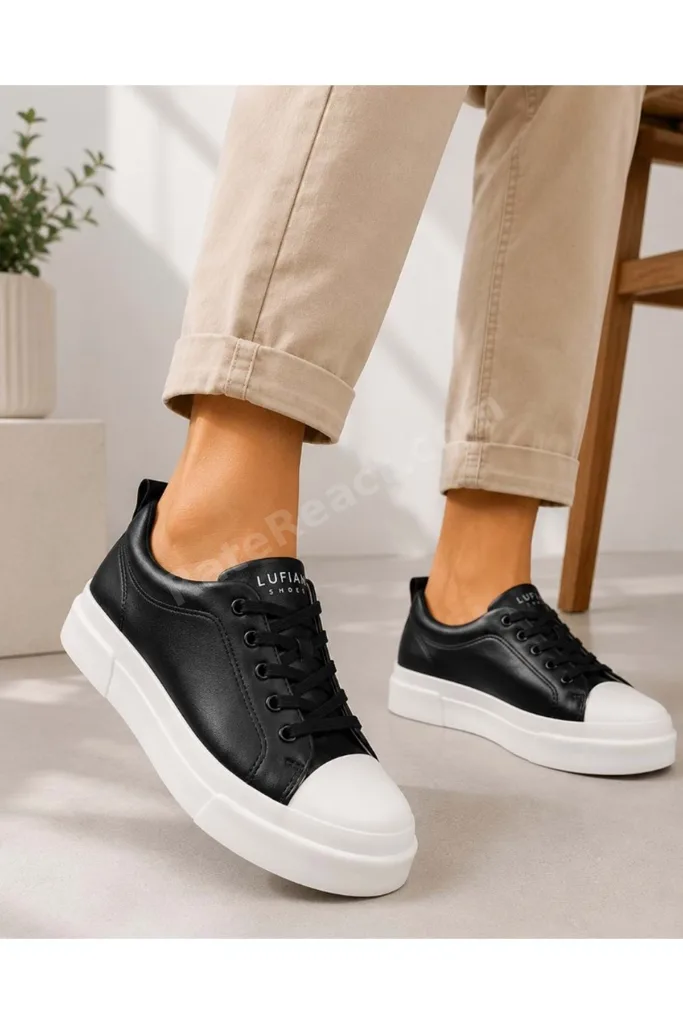 121230087 Mıa Deri Unisex Sneaker Ayakkabı SİYAH