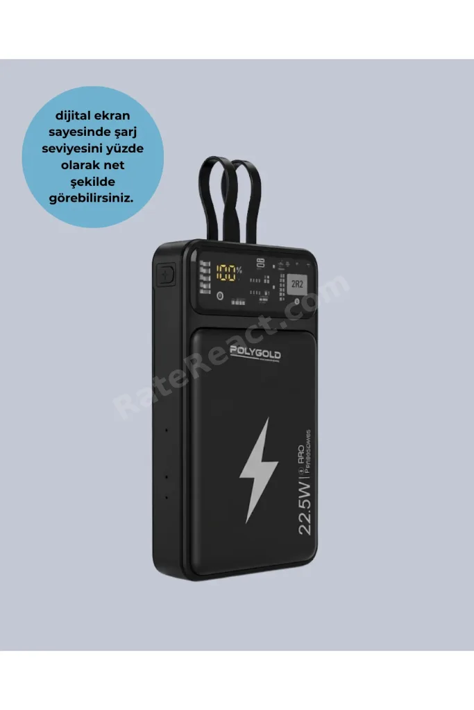 10000 Mah Dijital Göstergeli Taşınabilir