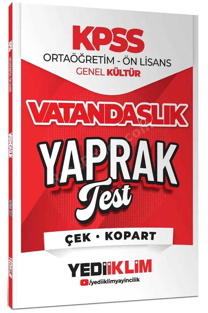 2026 Kpss Ortaöğretim Ön Lisans Vatandaşlık Çek Kopart Yaprak Test