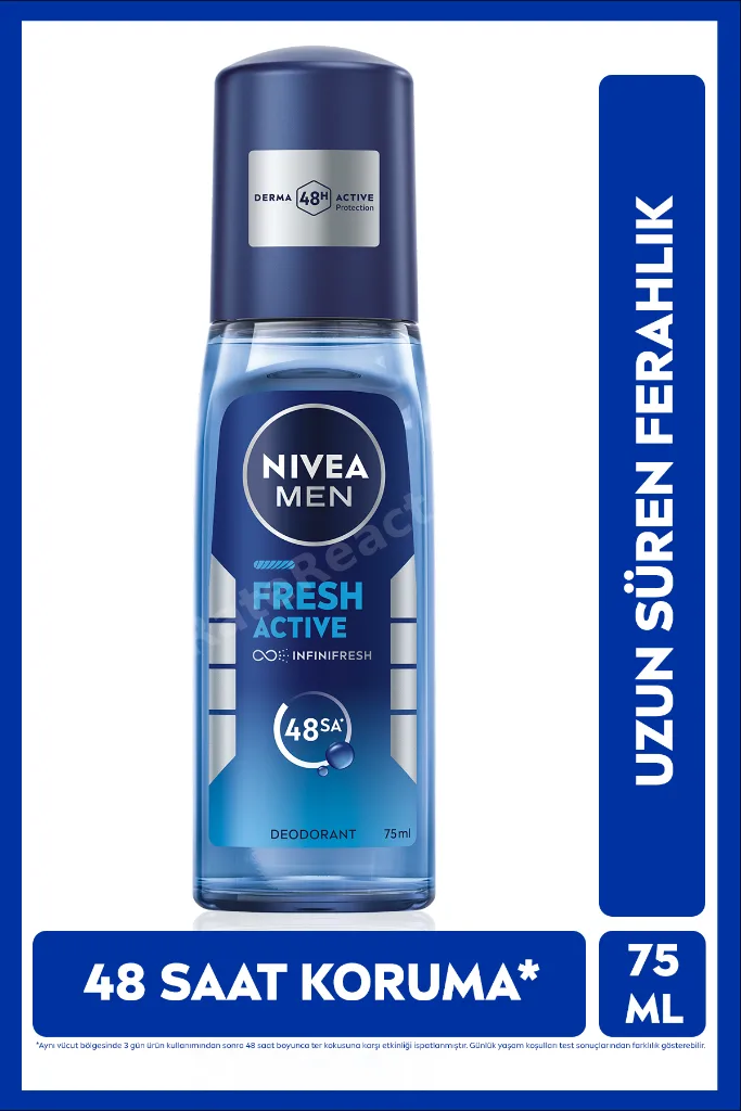 MEN Erkek Pump Sprey Deodorant Fresh Active 75 ml,Ter Kokusuna Karşı Koruma,Alüminyum İçermez