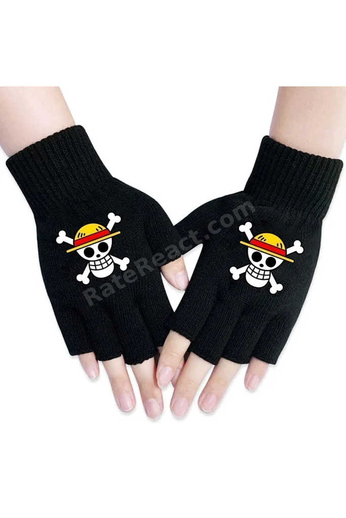 Anime One Piece - Logo Kesik Parmak Unisex Eldiven