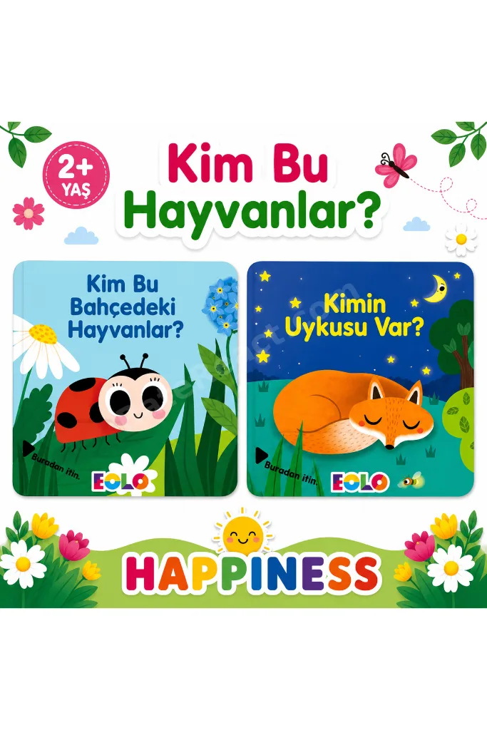 Kim Bu Bahçedeki Hayvanlar? & Kimin Uykusu Var? 2’li Eğitici Kitap Seti 2+ Yaş