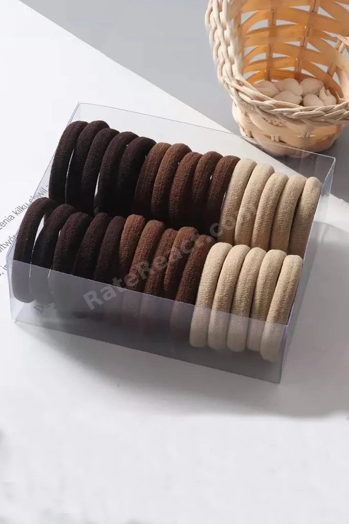 Kadın 50'li Kahverengi Lastik Toka Seti