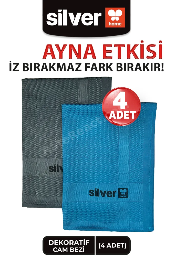 200 Gsm 4'lü 40×60 Dekoratif Cam Bezi- 2 Adet Antrasit 2 Adet Petrol Mavisi