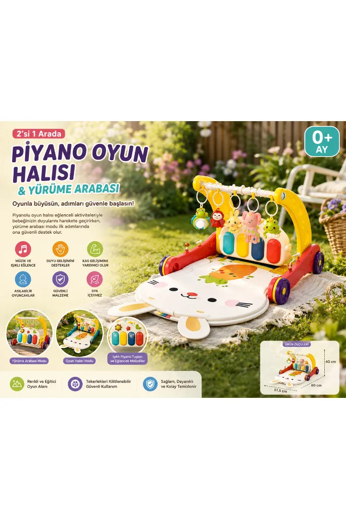 Baby Melody Kırmızı 2n1 Aktivite Merkezi & Yürüteç