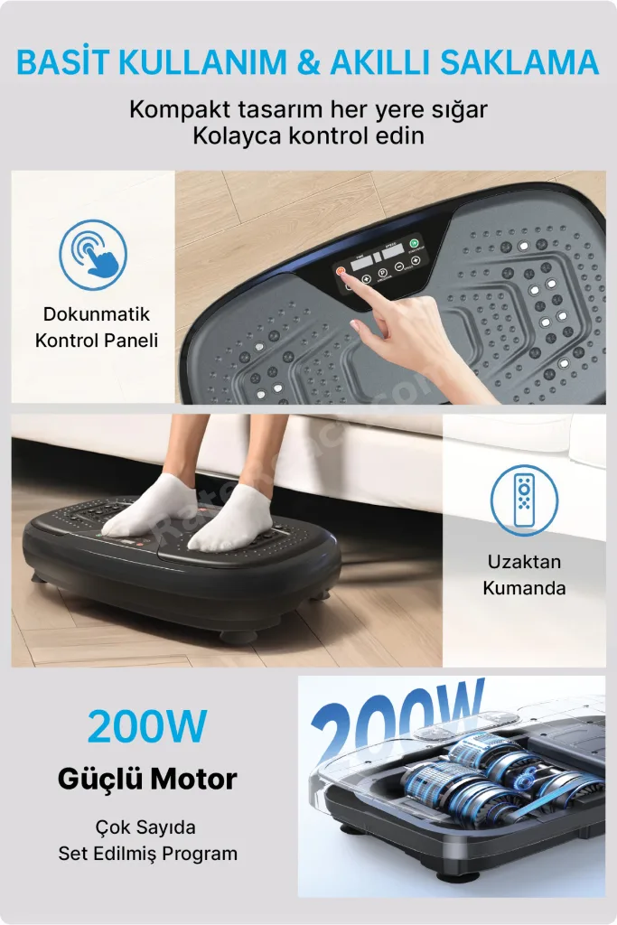 Fit Yüksek Titreşimli Programlı Egzersiz Aleti - Fit Eliptik Kondisyon Bisikleti Mix Paket