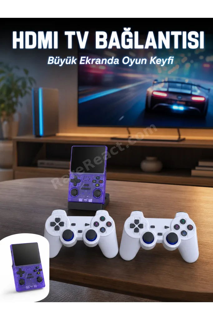 Retro Oyun Konsolu 2 Kablosuz Oyun Kolu ve IPS Ekranlı - LSNTKN-RS4937