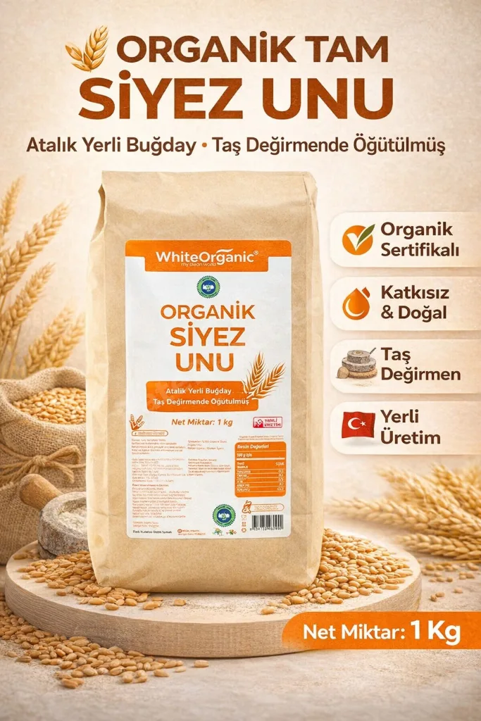 Organik Tam Siyez Unu 1 Kg Siyez Buğday Unu Atalık Yerli