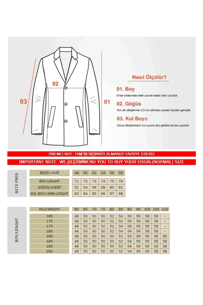 Fred Erkek Vizon İtalyan Kesim Slim Fit İlkbahar-Sonbahar Trençkot-Mont