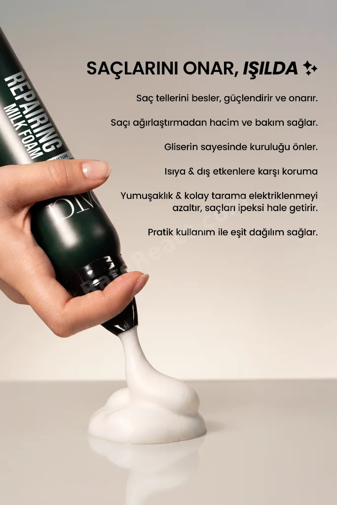 Süt Proteinli Yoğun Besleme ve Onarıcı Saç Bakım Köpüğü