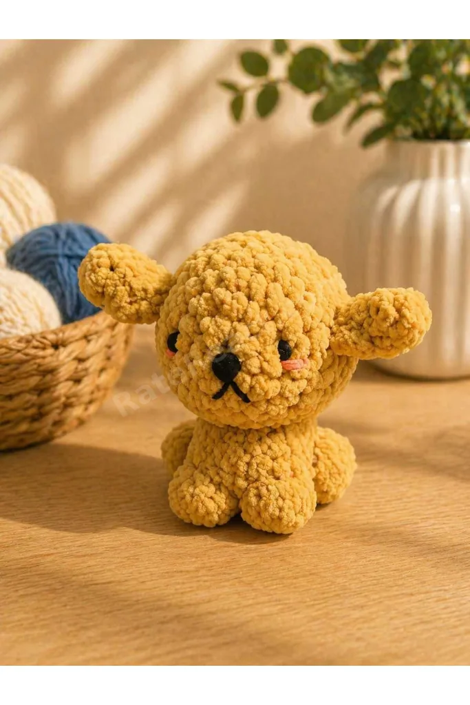 Amigurumi Köpek Örgü Seti (Danny The Dog) – Başlangıç Seviyesi Tığ İşi Oyuncak Yapım Kiti – Tüm Malzemeler Dahil