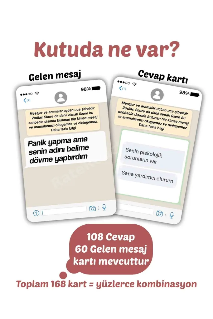 Yazıyor… (+18) – 108 Cevap & 60 Mesaj Kartı – Yetişkin Parti Oyunu