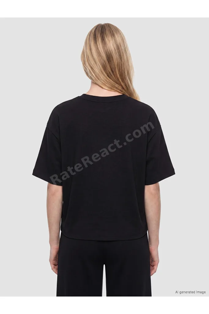 Siyah Soft Touch Oversize Kadın Tişört