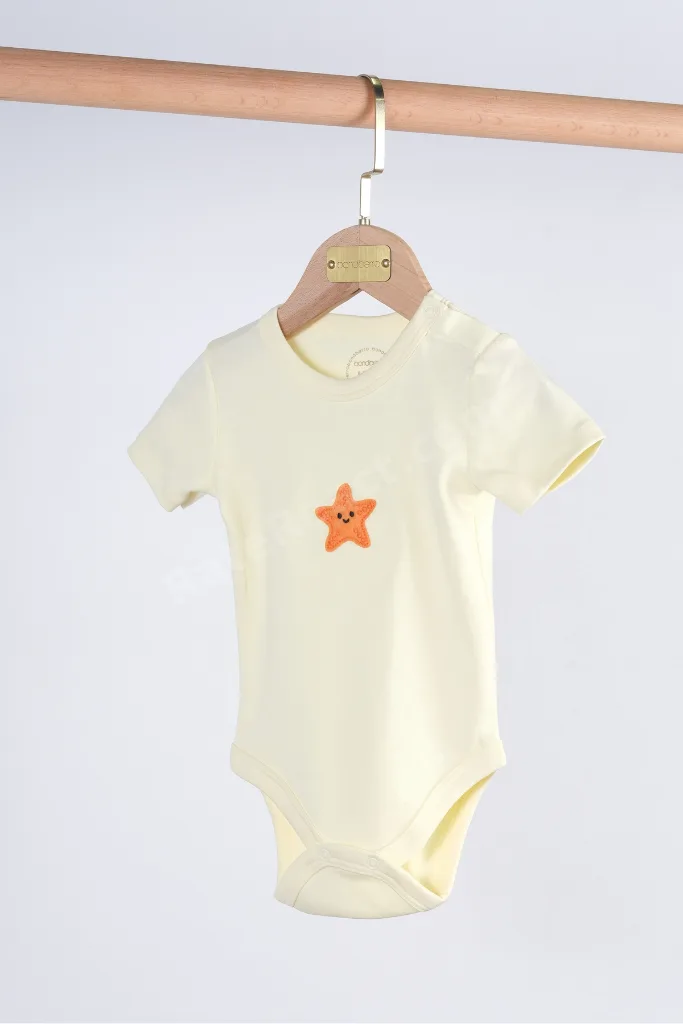 3'lü Set %100 Pamuk Aplike Nakışlı Bebek Ve Çocuk Zıbın & Body