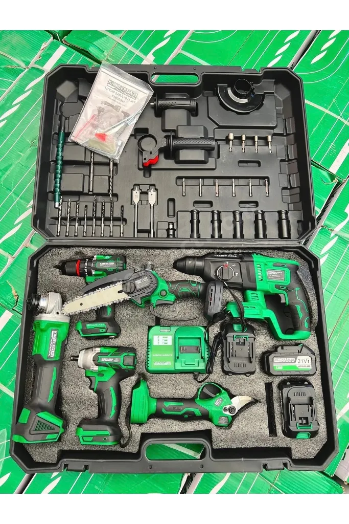 6 lı Set şarjlı matkap makas testere spiral somun sökme Hilti